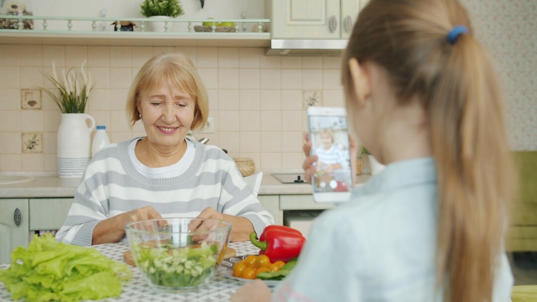 senior eating healthy meal