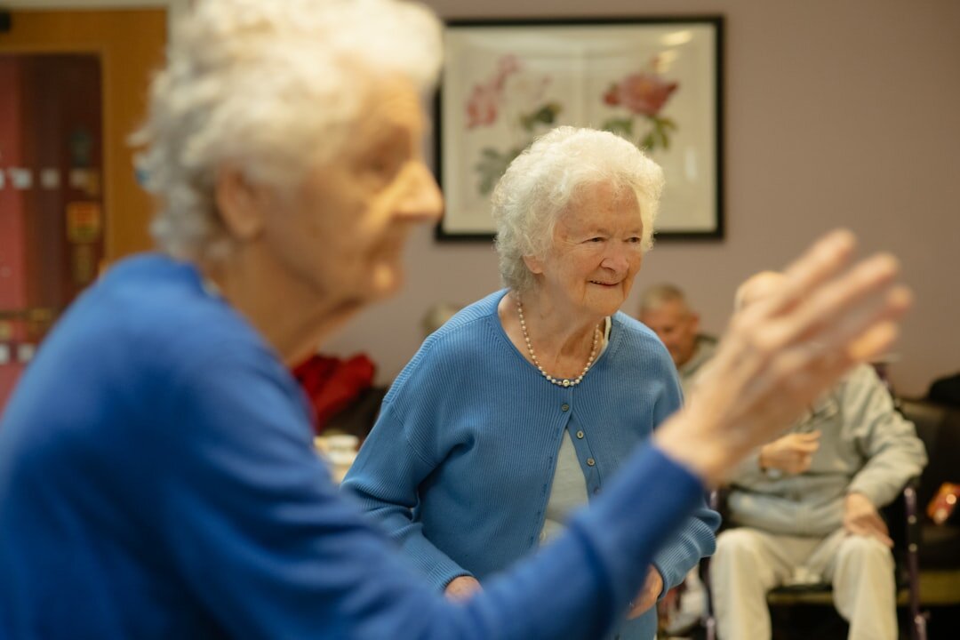 seniors doing gentle exercise