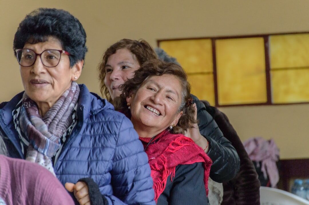 group of seniors laughing together