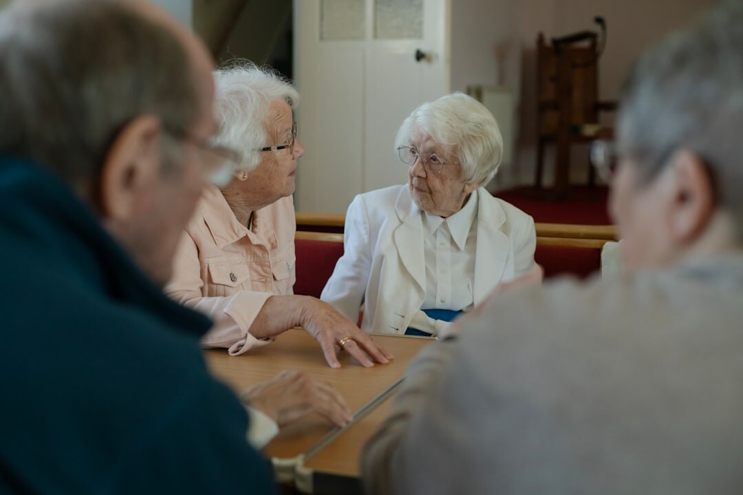 seniors playing cards